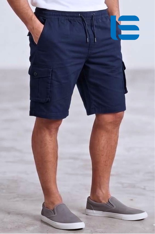Men's cotton spandex cargo shorts Navy Blue