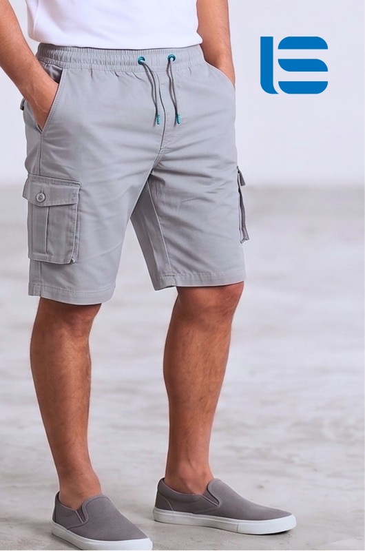 Men's cotton spandex cargo shorts by LS DUBAI